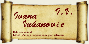 Ivana Vukanović vizit kartica
